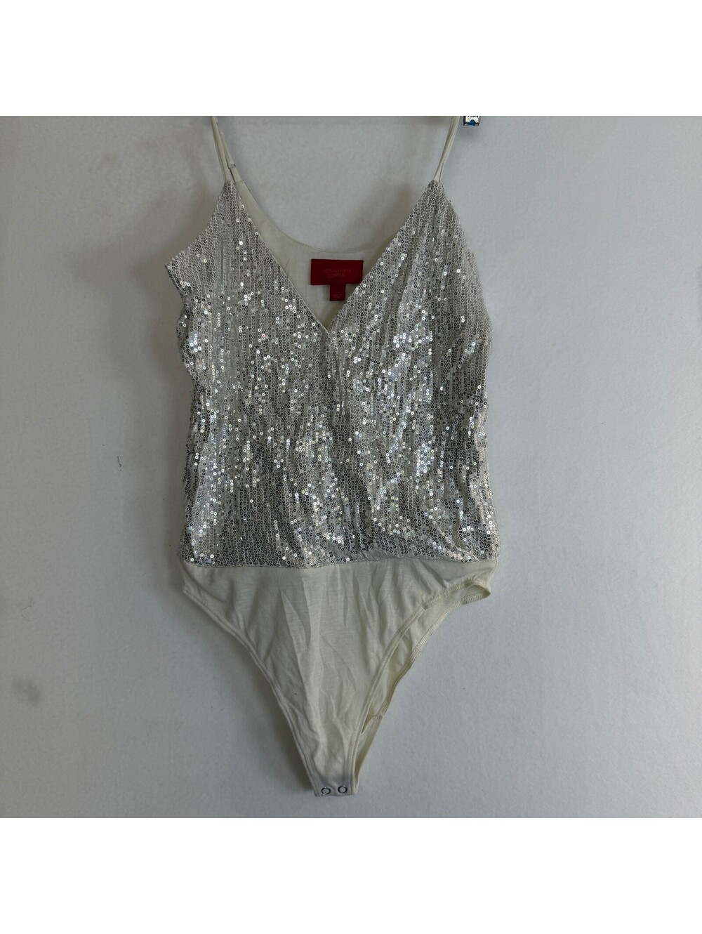 Jennifer Lopez Women's Silver Sequin Bodysuit Size S B-6